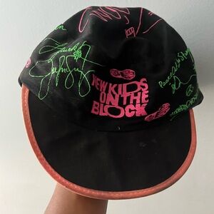 New Kids on the Block NKOTB Black 90s Vintage Snapback Cap with Neon Accents
